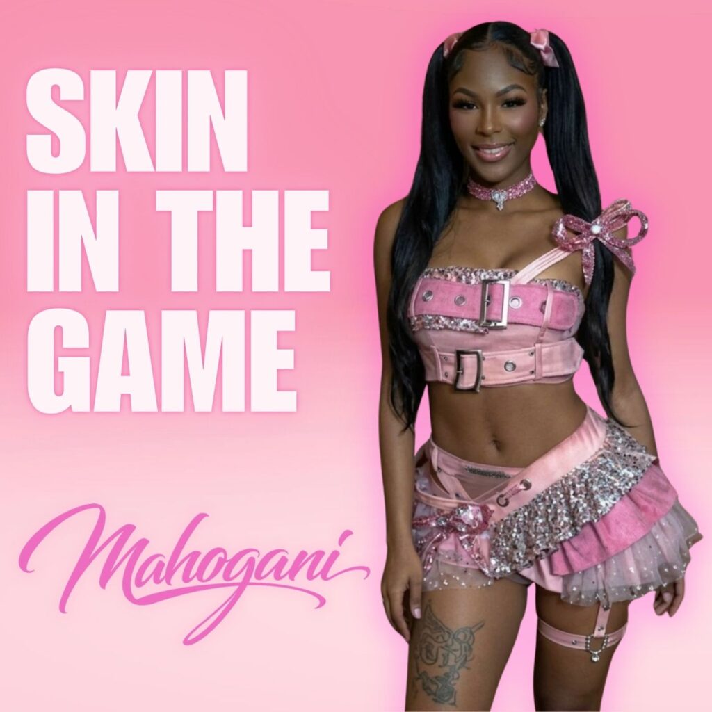 Mahogani Skin In The Game single cover pink pop R&B artist